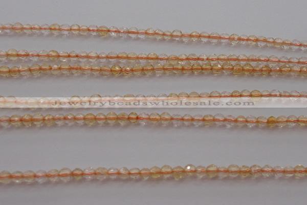 CTG221 15.5 inches 3mm faceted round tiny citrine beads