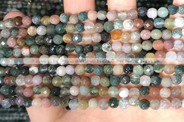 CTG2220 15 inches 2mm,3mm & 4mm faceted round Indian agate beads