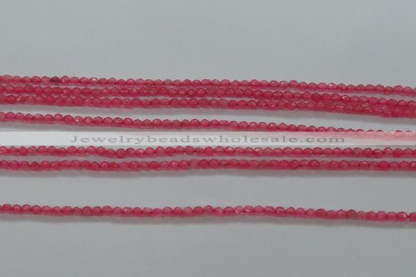 CTG402 15.5 inches 2mm faceted round tiny dyed candy jade beads