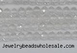 CTG601 15.5 inches 3mm faceted round white crystal beads