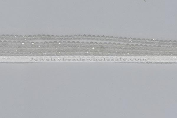 CTG601 15.5 inches 3mm faceted round white crystal beads