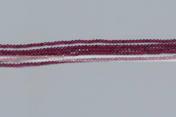 CTG617 15.5 inches 2mm faceted round mozambique red garnet beads