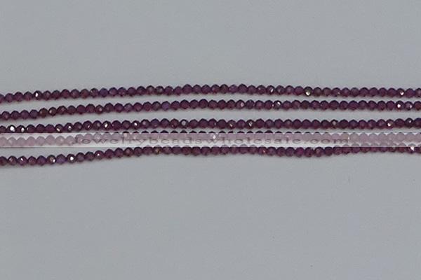 CTG620 15.5 inches 3mm faceted round Indian purple garnet beads