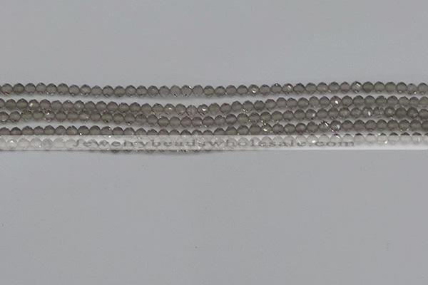 CTG638 15.5 inches 3mm faceted round ice black obsidian beads