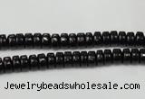 CTO121 15.5 inches 3*6mm rondelle black tourmaline beads