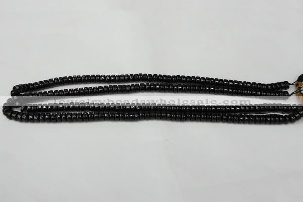 CTO121 15.5 inches 3*6mm rondelle black tourmaline beads