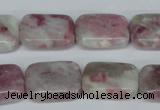 CTO211 15.5 inches 13*18mm rectangle pink tourmaline gemstone beads