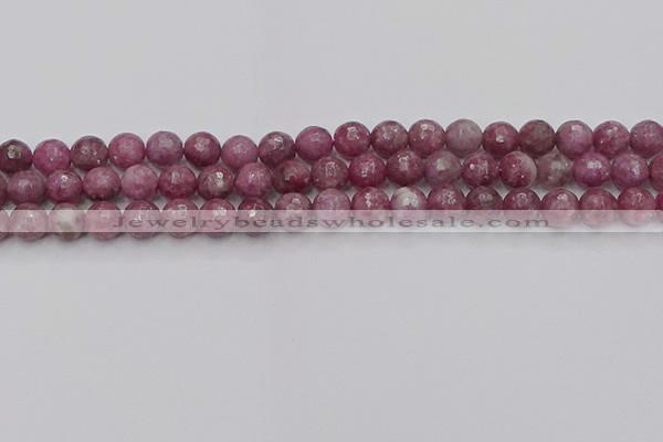 CTO658 15.5 inches 8mm faceted round Chinese tourmaline beads