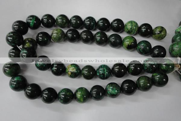 CTP207 15.5 inches 18mm round yellow pine turquoise beads wholesale