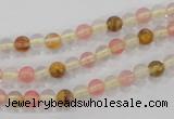 CTS01 15.5 inches 4mm round tigerskin glass beads wholesale