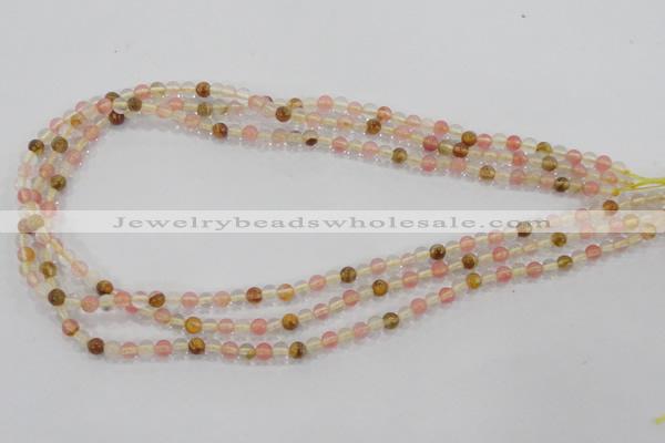 CTS01 15.5 inches 4mm round tigerskin glass beads wholesale
