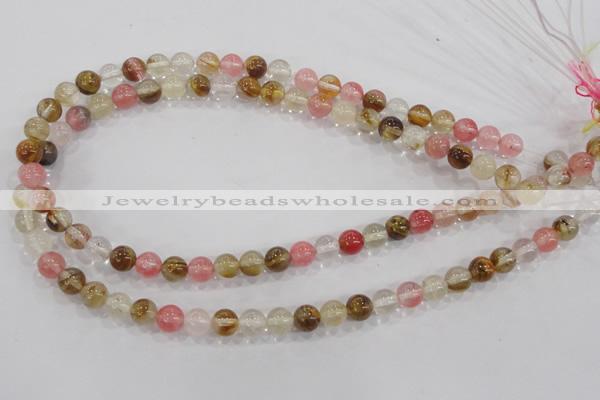 CTS03 15.5 inches 8mm round tigerskin glass beads wholesale
