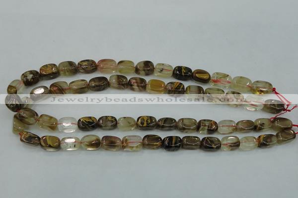 CTS56 15.5 inches 8*14mm nugget tigerskin glass beads wholesale