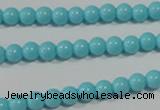 CTU1210 15.5 inches 4mm round synthetic turquoise beads
