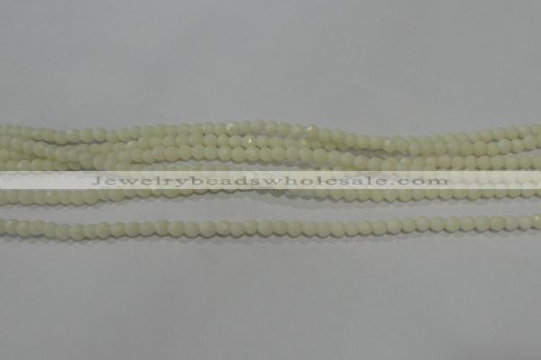 CTU1441 15.5 inches 3mm faceted round synthetic turquoise beads