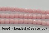 CTU1511 15.5 inches 4mm faceted round synthetic turquoise beads