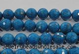 CTU1632 15.5 inches 8mm faceted round synthetic turquoise beads