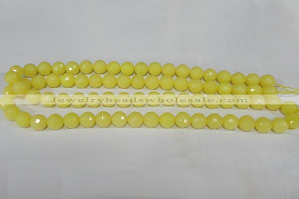 CTU2526 15.5 inches 10mm faceted round synthetic turquoise beads