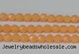 CTU2539 15.5 inches 4mm faceted round synthetic turquoise beads