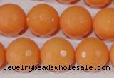 CTU2545 15.5 inches 16mm faceted round synthetic turquoise beads