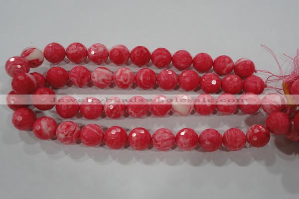 CTU2626 15.5 inches 16mm faceted round synthetic turquoise beads