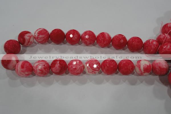 CTU2628 15.5 inches 20mm faceted round synthetic turquoise beads