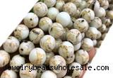 CTU3103 15 inches 10mm round gold vein howlite turquoise beads