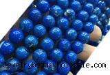 CTU3157 15 inches 12mm round gold vein howlite turquoise beads