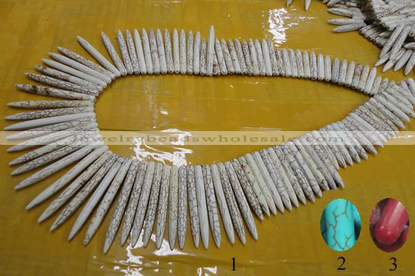 CTU70 Top-drilled 4*20mm – 4*48mm needle imitation turquoise beads