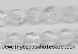 CTW01 15.5 inches 12mm twisted coin white crystal beads wholesale