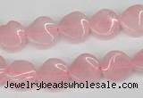 CTW04 15.5 inches 12mm twisted coin rose quartz beads wholesale