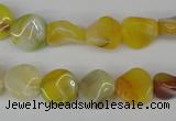 CTW06 15.5 inches 12mm twisted coin madagascar agate beads wholesale