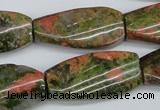 CTW120 15.5 inches 15*30mm twisted rectangle unakite gemstone beads