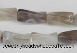 CTW123 15.5 inches 9*20mm twisted trihedron botswana agate beads