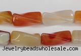 CTW130 15.5 inches 10*20mm twisted trihedron agate gemstone beads