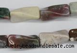 CTW144 15.5 inches 9*20mm twisted trihedron ocean agate beads