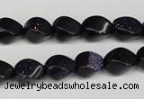 CTW146 15.5 inches 8*11mm twisted rice blue goldstone beads