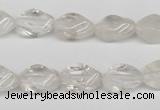CTW153 15.5 inches 8*15mm twisted rice white crystal beads