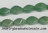 CTW157 15.5 inches 8*15mm twisted rice green aventurine beads