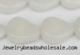 CTW166 15.5 inches 18*22mm twisted teardrop white jade gemstone beads