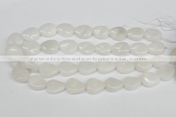 CTW166 15.5 inches 18*22mm twisted teardrop white jade gemstone beads
