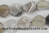 CTW25 15.5 inches 16mm twisted coin botswana agate beads wholesale