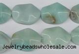 CTW301 15.5 inches 15*20mm wavy oval amazonite gemstone beads