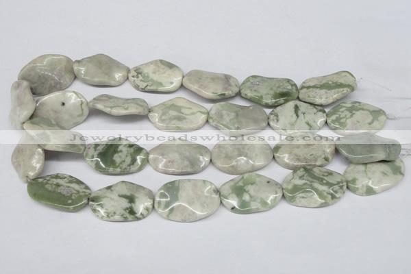 CTW307 15.5 inches 20*30mm wavy oval peace stone beads