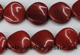 CTW32 15.5 inches 16mm twisted coin red jasper beads wholesale