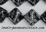 CTW35 15.5 inches 15*15mm twisted diamond snowflake obsidian beads