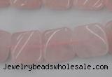 CTW350 15.5 inches 16*16mm twisted square rose quartz beads