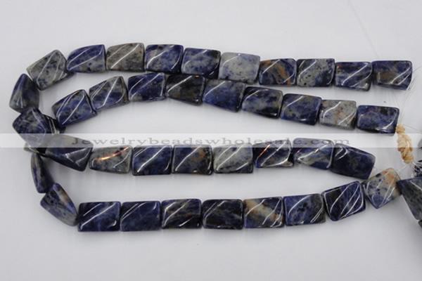 CTW376 15.5 inches 15*20mm twisted rectangle sodalite gemstone beads
