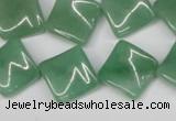 CTW39 15.5 inches 15*15mm twisted diamond green aventurine beads