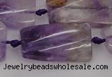 CTW456 20*38mm faceted & twisted rectangle ametrine beads